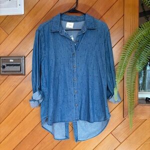 Harper Blue Star-Embellished Shirt